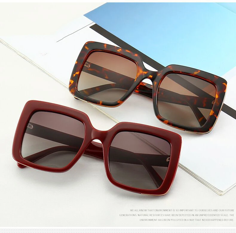 Женские солнцезащитные очки Новые УФ квадратные тонкие Путешествия Фото