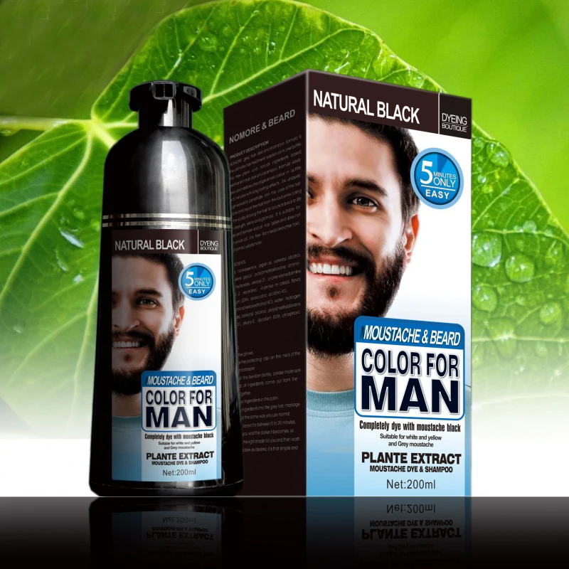 

100% Natural Beard Dye Cream Men Mustache Beard Cream Natural Black Dye Wax Fast Color Long Lasting Black Beard Care Tint Cream