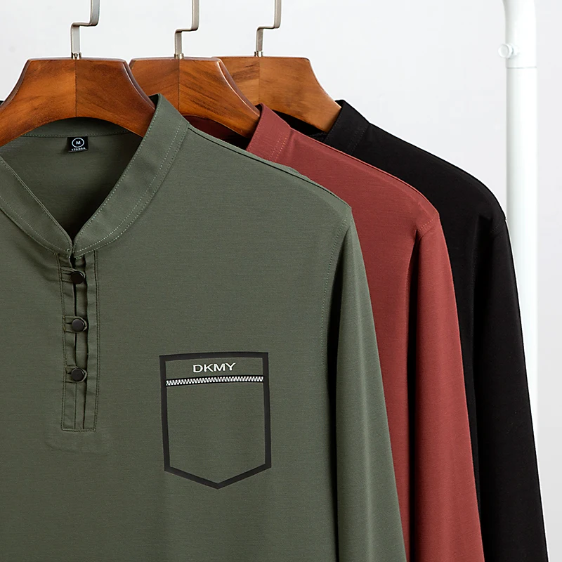 Модный лонгслив Poloshirt для мужчин брендовая одежда простые базовые футболки-поло