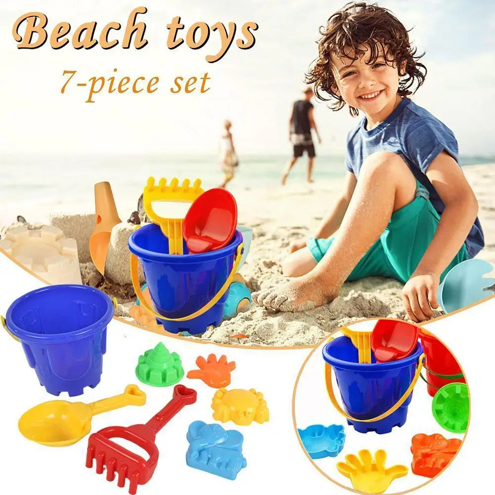 

7 Children's Beach Toys Sand Sandbeach Kids Beach Toys Water Castle Shovel Tools Baby Spade Outdoor Bucket Kid Rake Ga K1c7
