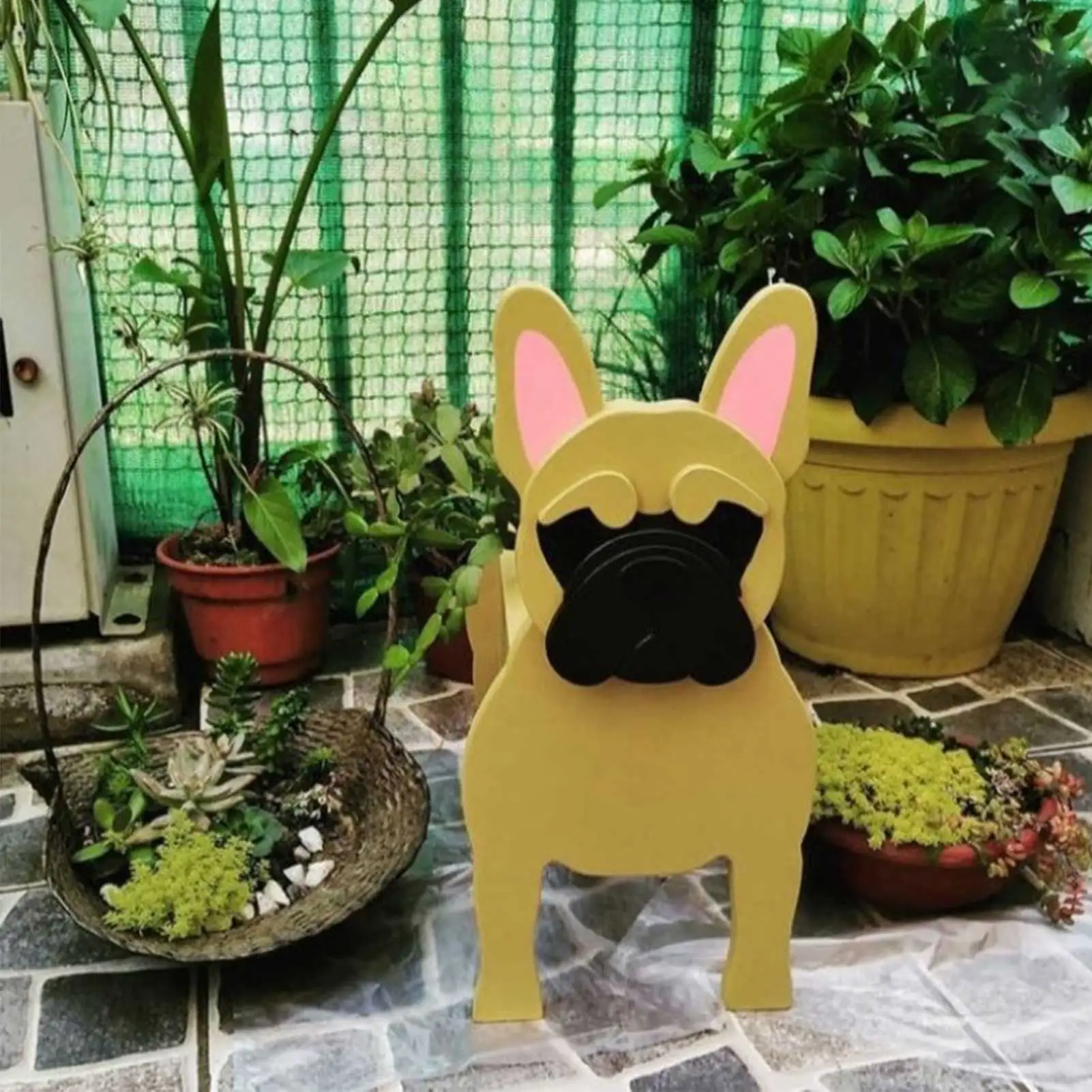 

Dog Planter Animal Shaped Cartoon Succulent Planter Wooden Flower Pot Decor Garden Decoration Supplies Cultivate respectable