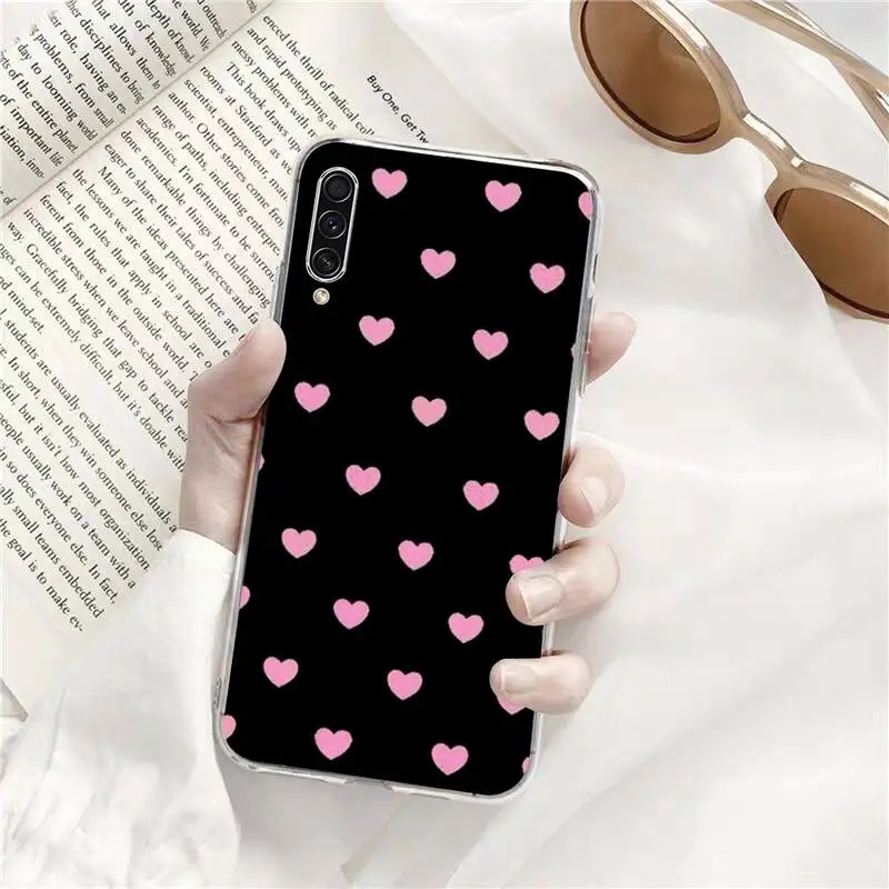 

Gold Rose Love heart Phone Case Transparent for Samsung s9 s10 s20 Huawei honor P20 P30 P40 xiaomi note mi 8 9 pro lite plus