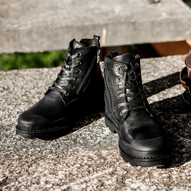 Мужские модные ботинки повседневная обувь из натуральной кожи рабочие защитные