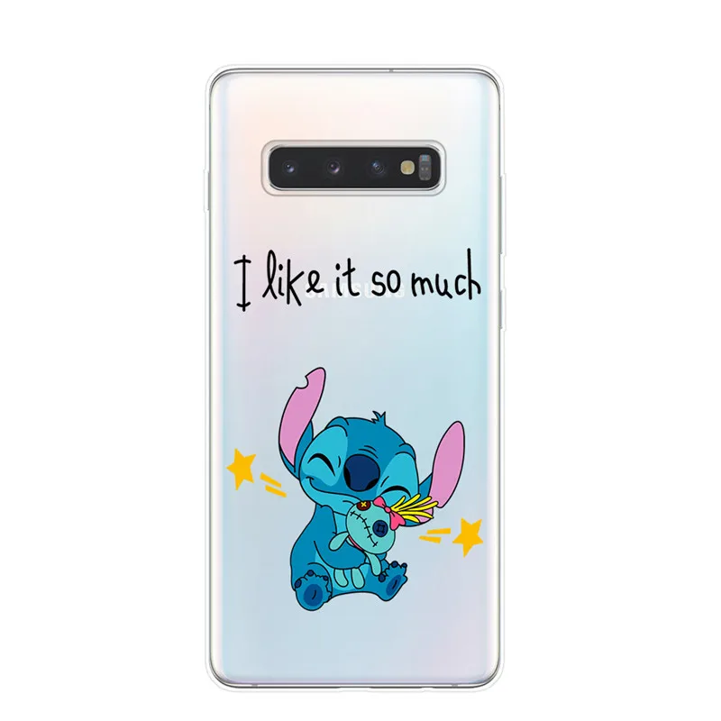 Милые чехлы для телефонов Disneys Stitch для samsung S10 S9 S8 Plus S10e 5G S6 S7 Edge S10Lite, Прозрачная силиконовая Мягкая задняя крышка - Цвет: T5961