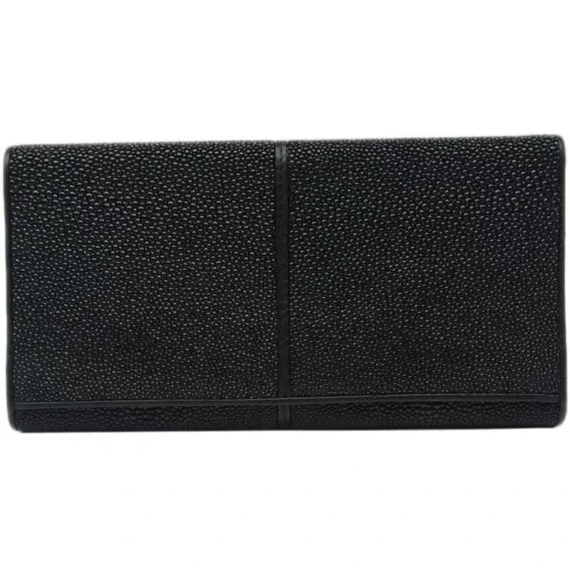 Кошелек унисекс из натуральной кожи стильный длинный кошелек тройного сложения