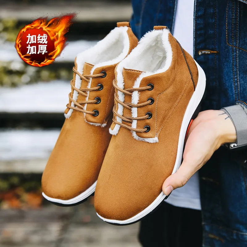 Мужские ботинки Мужская зимняя обувь раньше Теплые ботильоны мужские кожаные