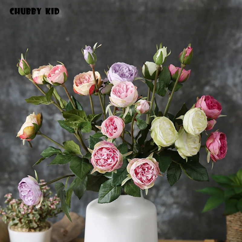 10 шт./лот! Оптовая продажа высококачественные искусственные шелковые розы с 5