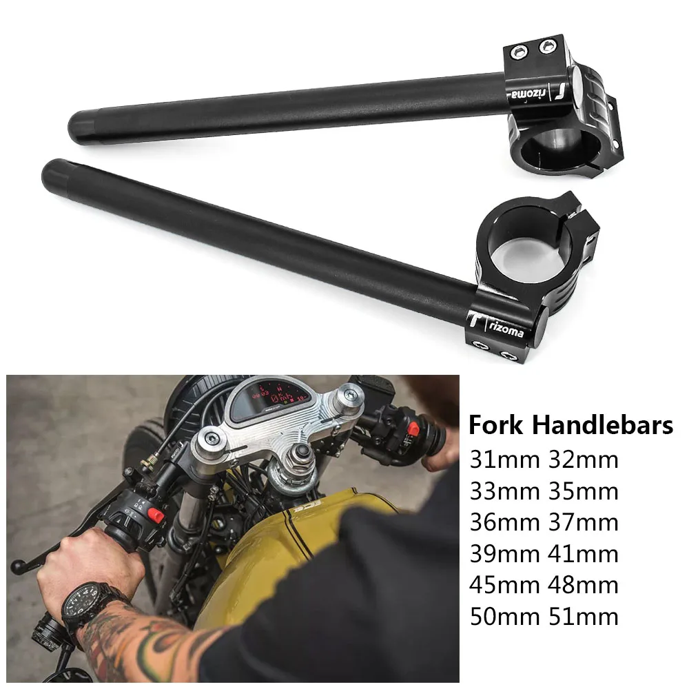 Cafe Racer руль для гоночного мотоцикла настраиваемый CNC 31/32/33/35/36/37/39/41/45/48/50/51 мм Клип