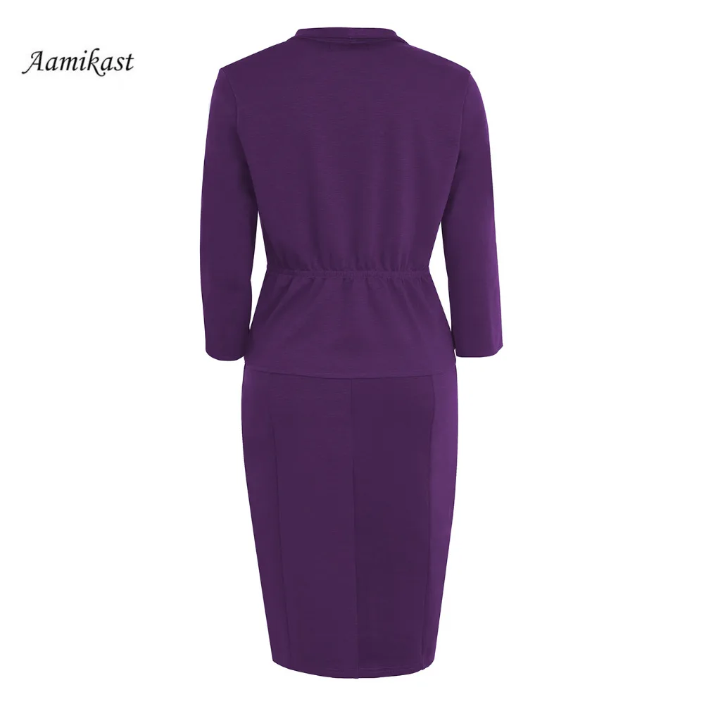 Женское элегантное платье-карандаш с воротником комбинированное облегающее