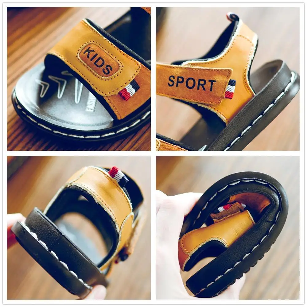 Детские сандалии KINE PANDA для подростков пляжная обувь мальчиков летние школьные из натуральной кожи