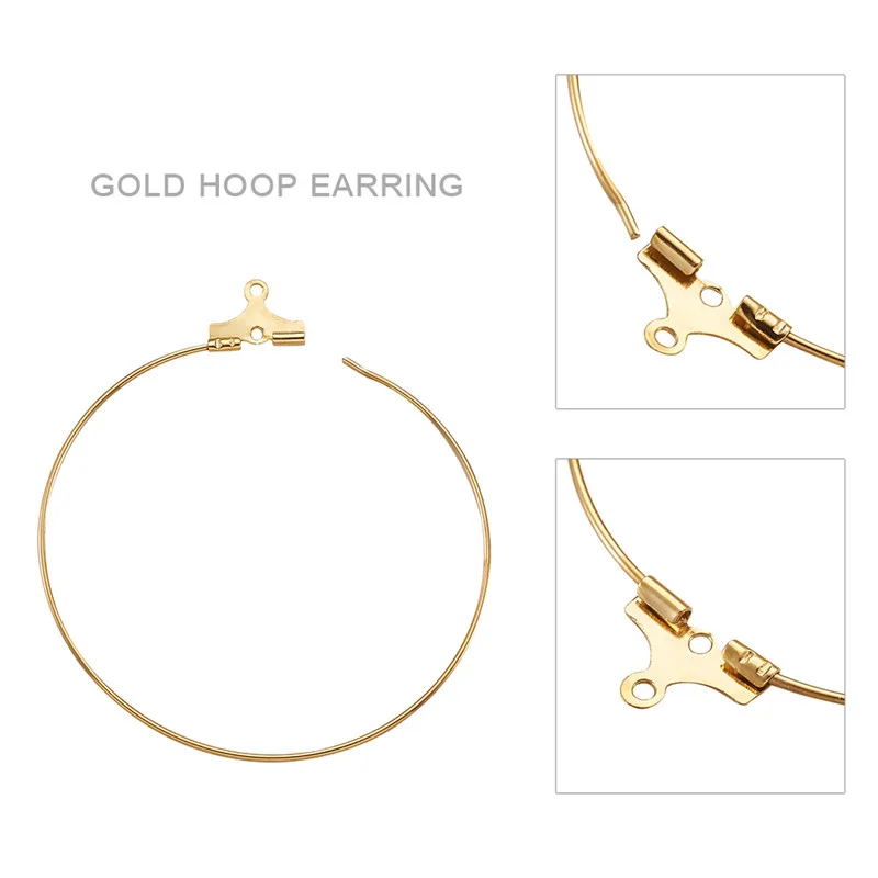 50 шт латунные подвески круглые серьги кольца фурнитура Золотые аксессуары 40 мм