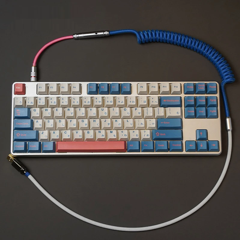 

Кабель для клавиатуры Greatcable GMK тема Bento с подходящей цветовой линией индивидуальный кабель для клавиатуры спиральный Плетеный ручной USB каб...