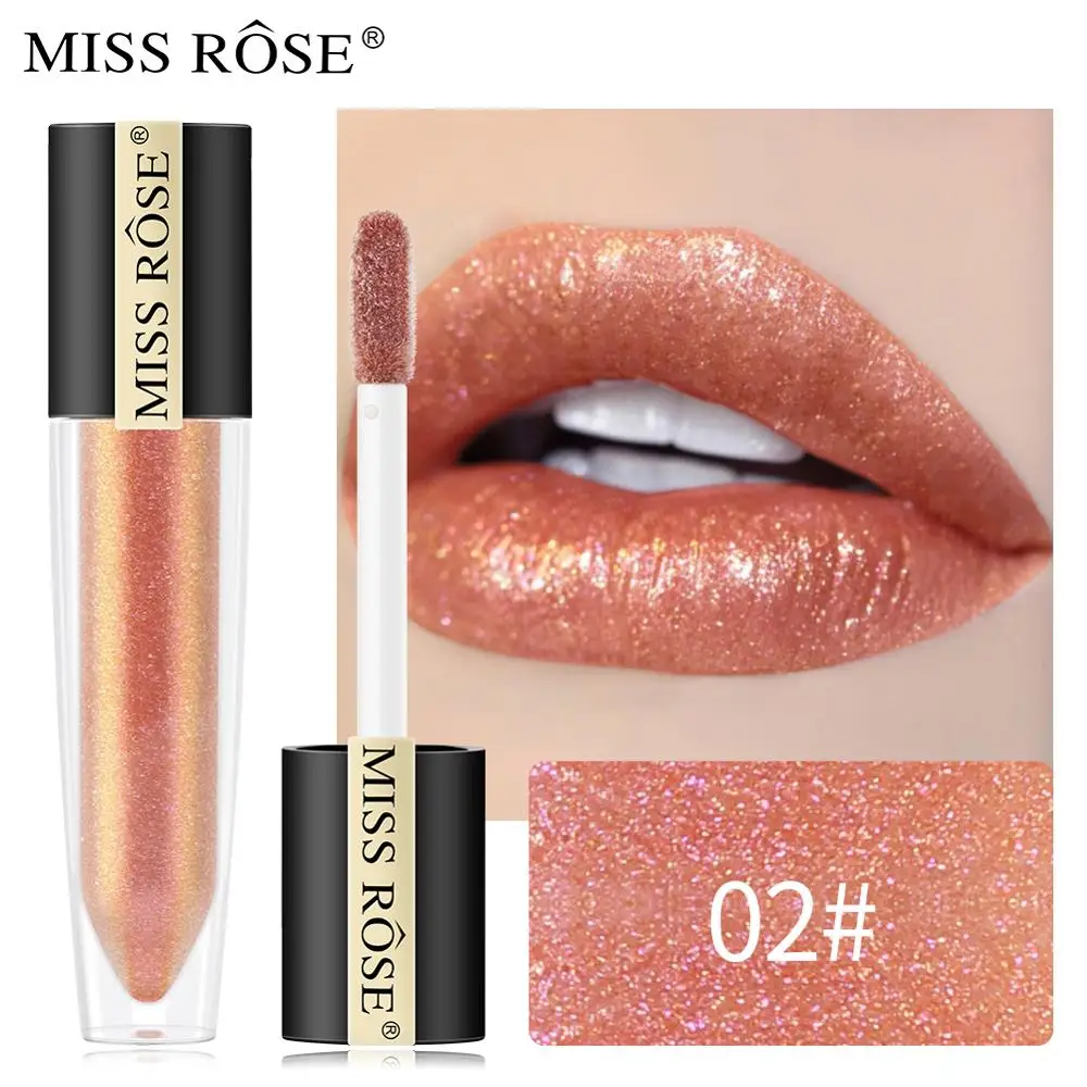 MISS ROSE Lip Gloss Pearl Waterproof Nude Red Sexy Beauty Glaze Liquid Tint Moisturizer Brighten LipStick Makeup Cosmetic |