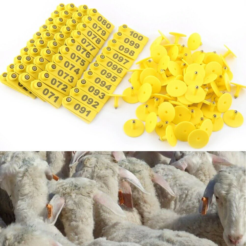 001-100 Livestock Ушные бирки этикетка свиней рогатый скот, овца, Коза номер корова противодействие маркировки аксессуары идентификации отсчетов