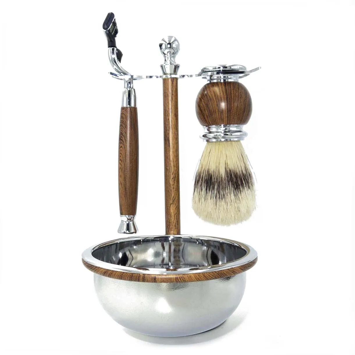 Set For Men With Facial Cleaning Brush Soap Mug Bowl Father's Day Gift