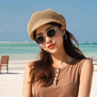 octagonal beret women sun hat painter hat outdoor travel beach hat light breathable women summer sun visor femme retro fashion