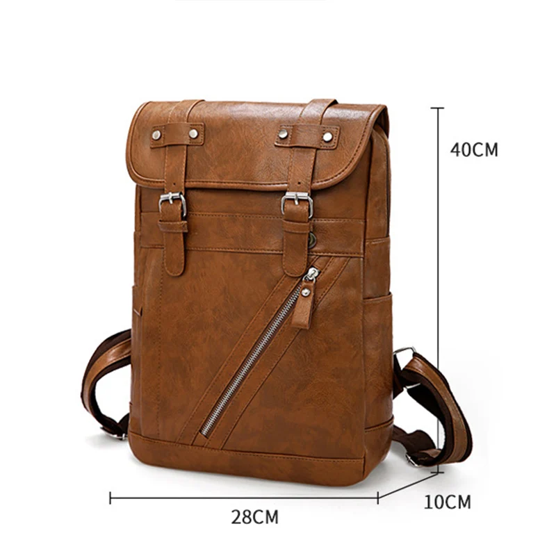 Рюкзак мужской кожаный для путешествий водонепроницаемый винтажный |