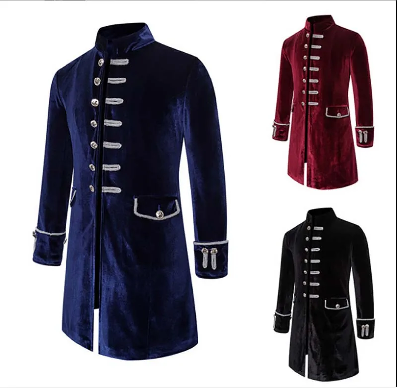 Мужская бархатная куртка в стиле стимпанк карнавальный костюм для косплея |
