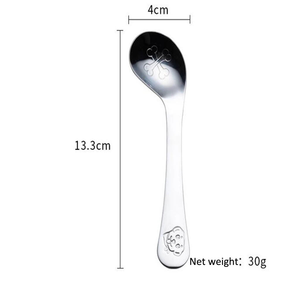 Cuchara de alimentaci&oacute;n para ni&ntilde;os, nuevo estilo, cuchara segura para beb&eacute;, cuchara curva de acero inoxidable, vajilla de pr&aacute;ctica para beb&eacute;-4