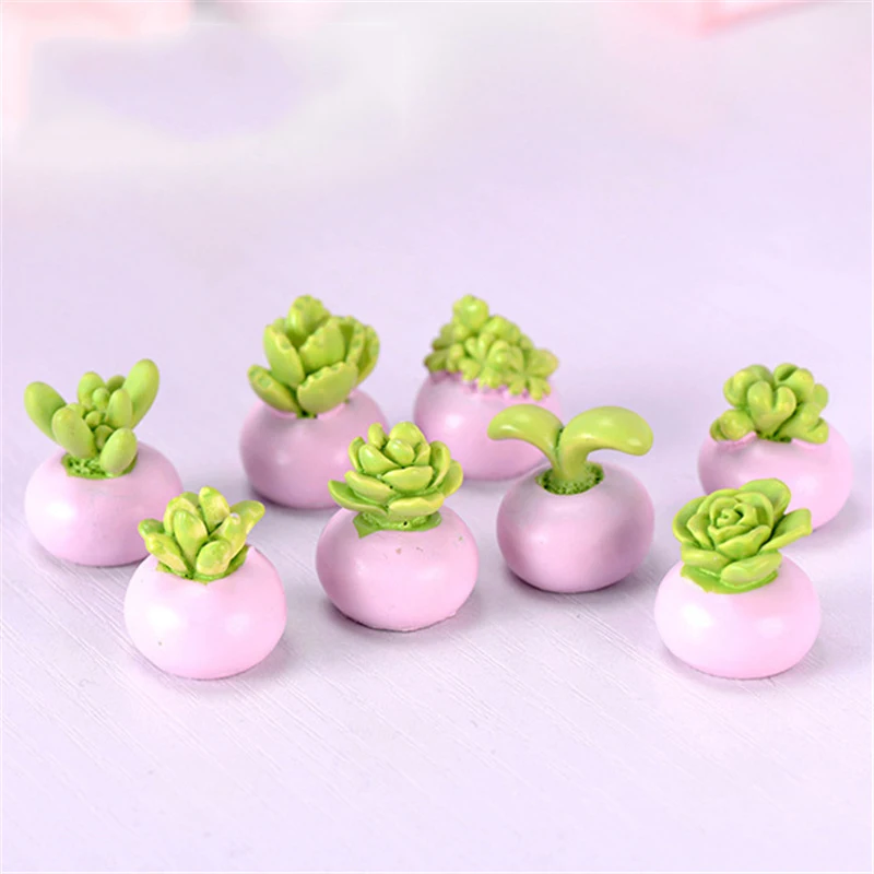 Миниатюрный цветной кактус бонсай цветок пустыня Вишневое растение инжир модель