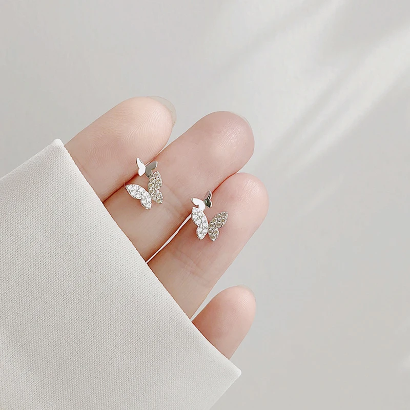 Милые серебряные серьги в виде бабочек из стерлингового серебра 925 пробы с