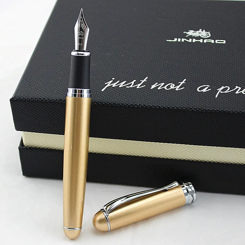 Роскошный бренд Jinhao 750 самопишущее перо полностью металлический Серебряный зажим 0,5 мм Письменные ручки Канцтовары офисный школьный принадлежности