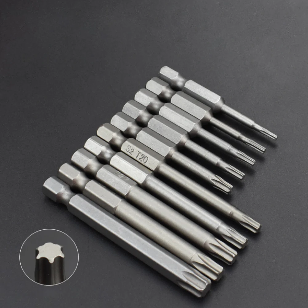 

New 10 Pcs Set Security Tamper Proof Magnetic Screwdriver Drill Bit Screw Driver Bits Hex Torx Flat Head 1/4" Hand Tools