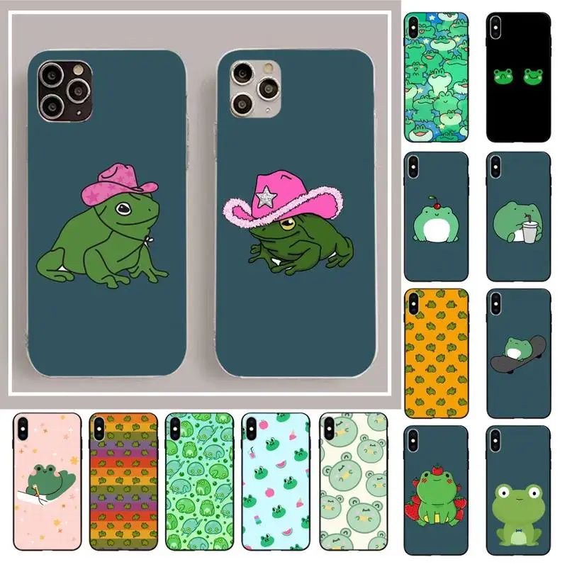 

MaiYaCa Cartoon Frog Phone Case for iphone 13 13 11 12 pro XS MAX 8 7 6 6S Plus X 5S SE 2020 XR cover