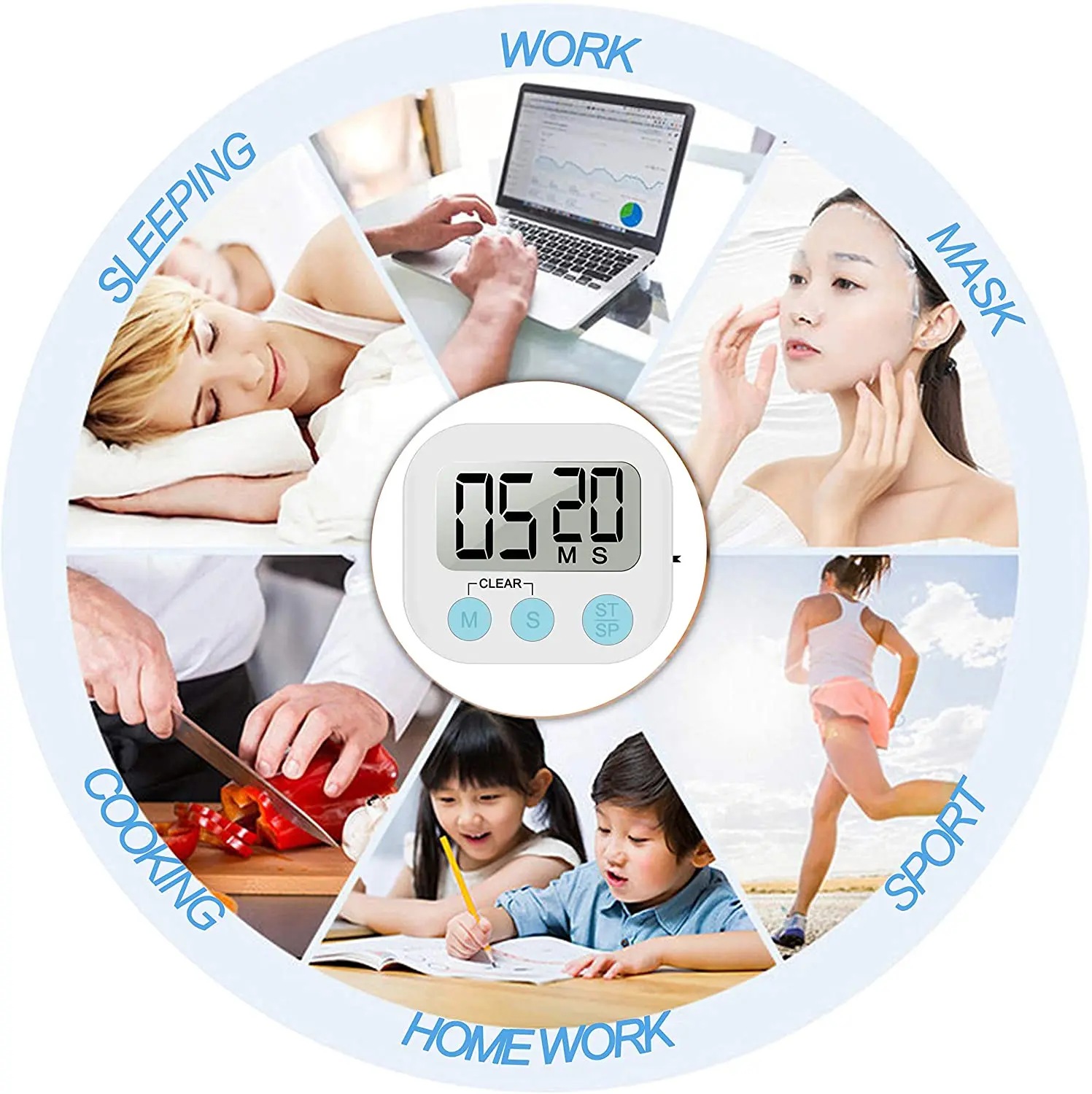 Цифровой кухонный таймер большой ЖК дисплей большая цифра Громкая сигнализация