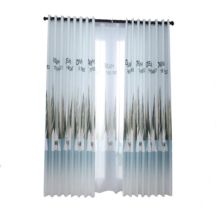 Современные Простые скандинавские шторы с принтом леса для гостиной столовой