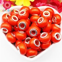 10pcs new solid color large hole european beads spacer fit pandora charms bracelet bangle necklace earrings hair beads jewelry