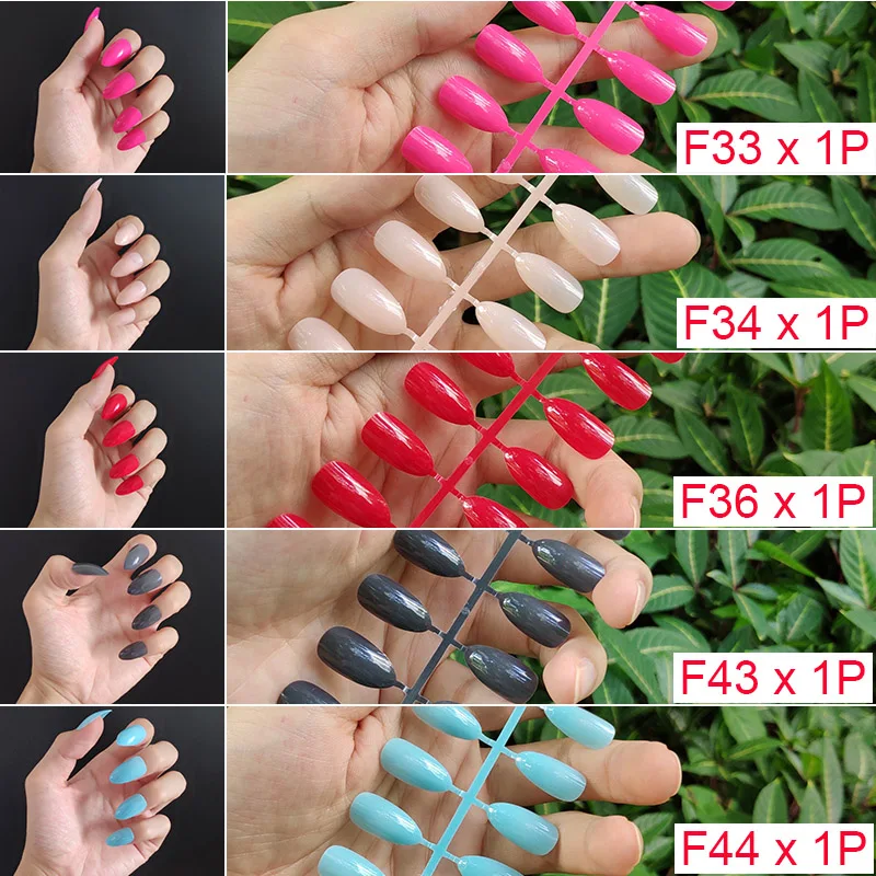F2-5PCs Mix Colors 18 смешанных цветов короткие круглые кончики для Ногтей Полное покрытие накладные кончики для Ногтей пресс на поддельные ногти яркие цвета - Цвет: F2-5PCs Mix Colors