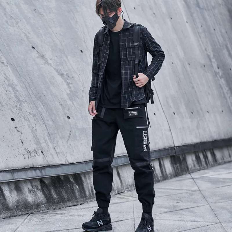

SingleRoad Mens Cargo Pants Men 2021 Side Pockets Techwear Joggers Hip Hop Harajuku Japanese Streetwear Trousers Pants For Men