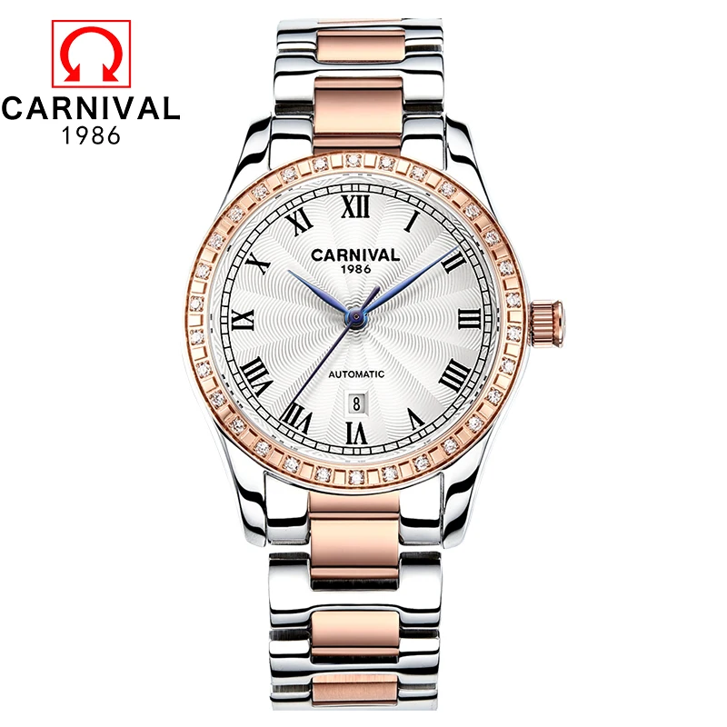 Карнавальные автоматические часы женские механические Роскошные брендовые