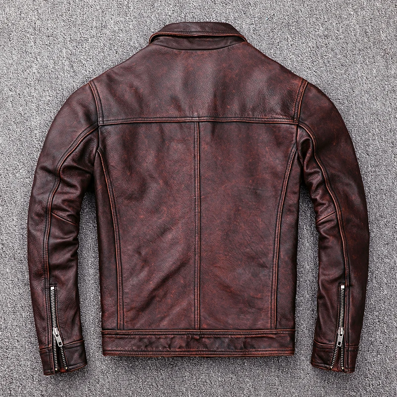 Куртка Tcyeek мужская из натуральной кожи уличная одежда модное короткое пальто