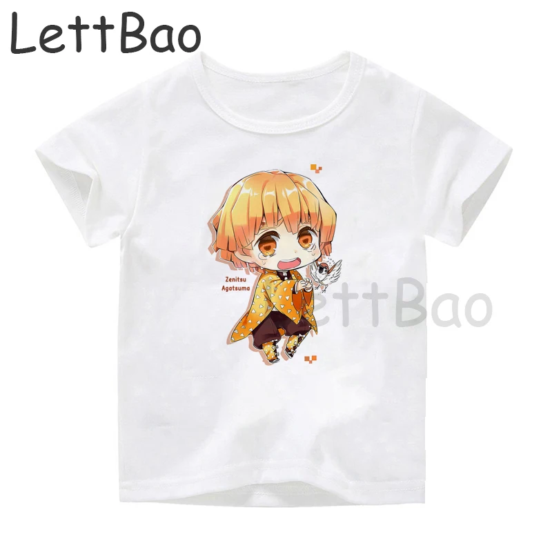 

Kimetsu No Yaiba, забавная мультяшная футболка Demon Slayer Harajuku Zenitsu Agatsuma, футболка аниме, манга, футболка, графические детские топы, футболки