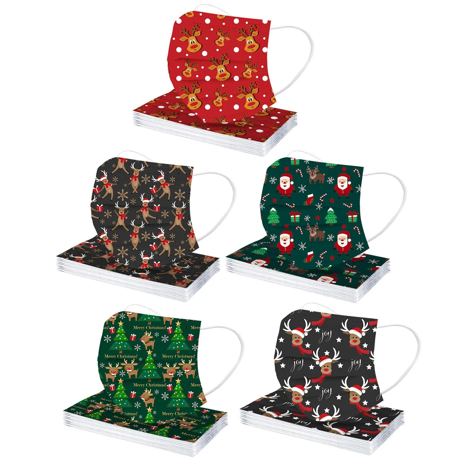 50 шт. Рождественская маска для лица взрослых защита рта на Хэллоуин Маскарадная -