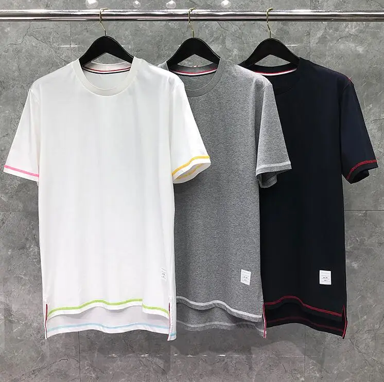 

2021 Fashion Brand Men O-Neck Collar Short-sleeved Solid T-shirt Men's Cotton Summer Clothing