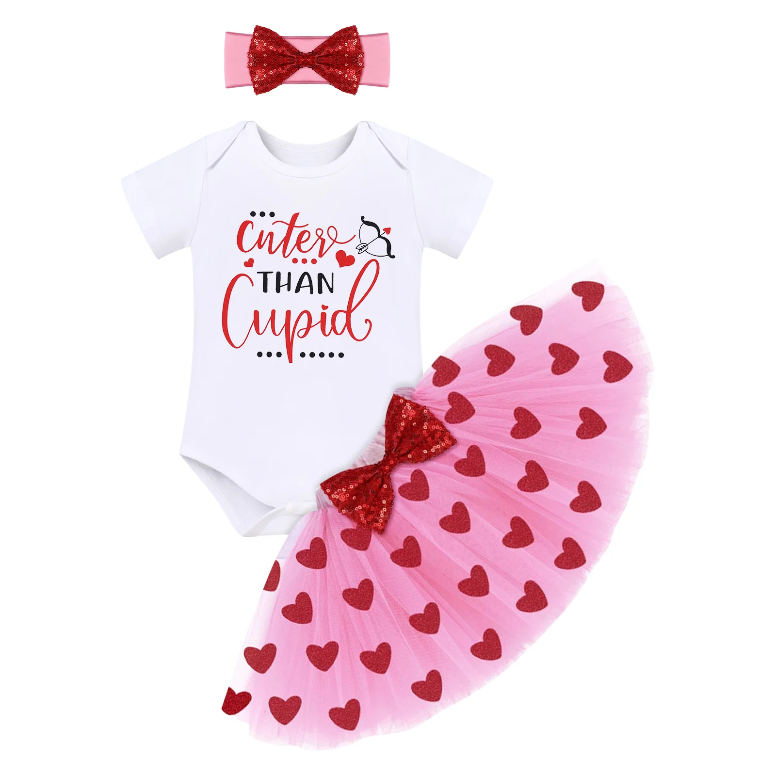 2021 0-18M Baby Birthday Dress Bowknot Valentine's Day Themed Clothes Newborn Infantil Tutu 3pcs Outfit Baby Photography Dress