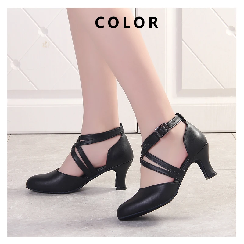 SWDZM Ballroom Dance Shoes For Women Black Closed Toe Modern Dance Shoes Salsa Tango Latin Shoes For Girls Ladies Free Shipping