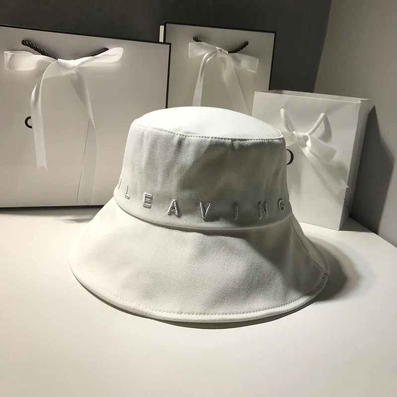 

Japanese Bucket Hat Women Summer Outdoor Travel Fishing Sun Hats Bob Cotton Letter Embroidery Panama Fisherman Hat Basin Caps