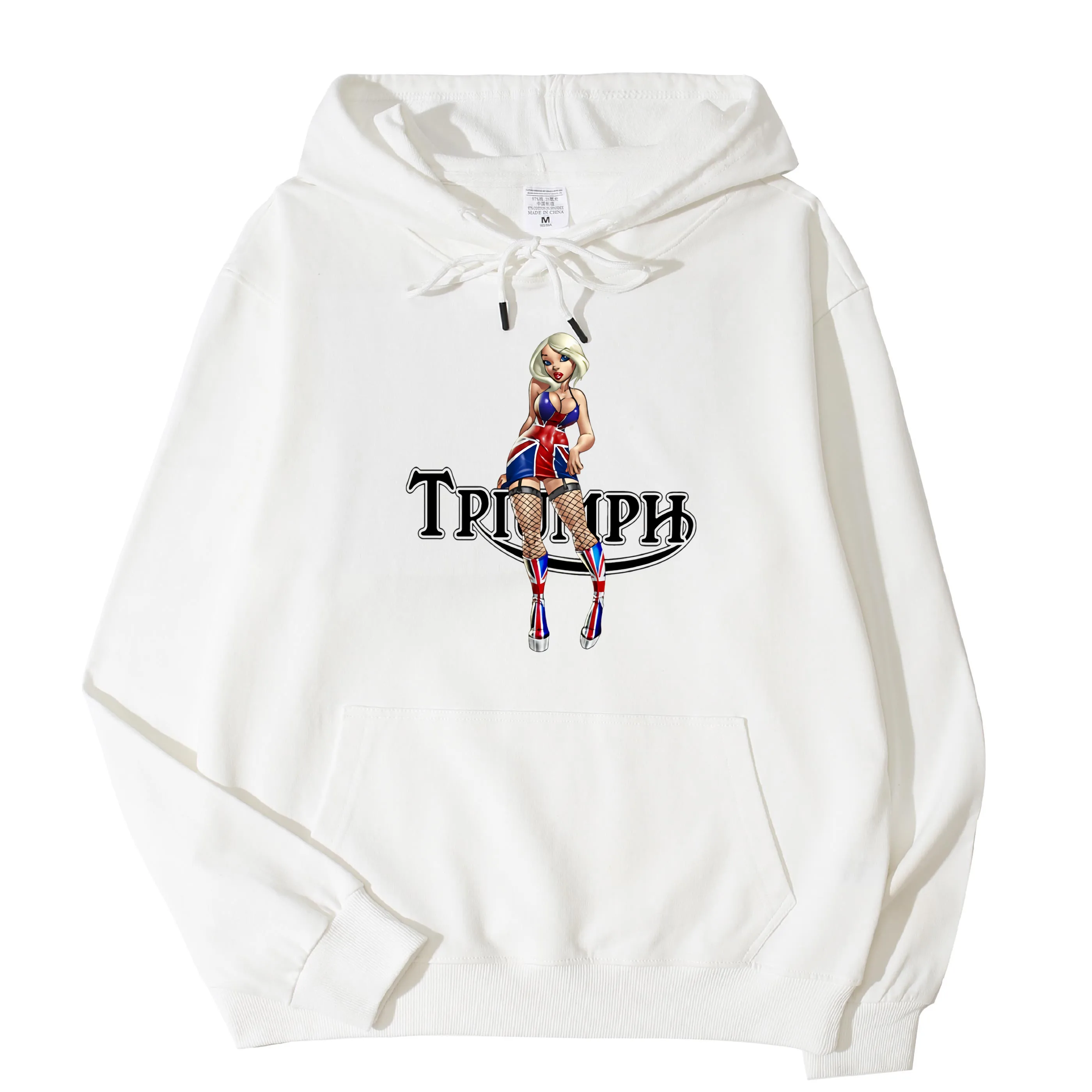 

Triumph Sexy Girl Graphic Logo Custom Unique Print Pullover Popular High Quality Pocket Hoodie Sweatshirt Unisex Top Asian Size