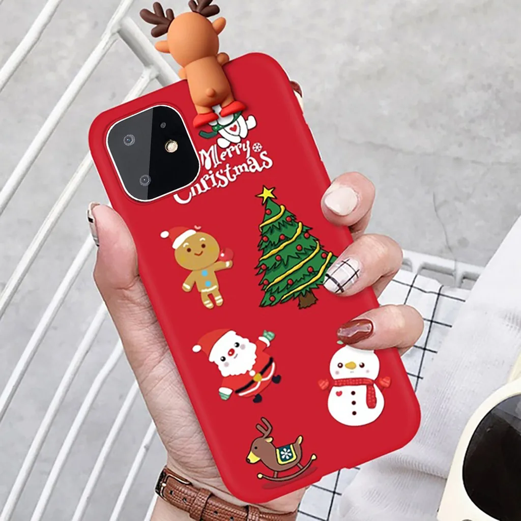Мягкий силиконовый чехол Mosunx 3D с рождественским дедом морозом для Iphone X и iphone 11
