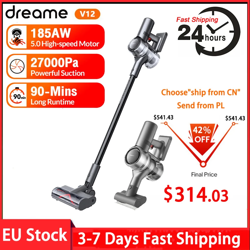 

Dreame V12 Cordless Vacuum Cleaner 27000Pa LED Display All In One Dust Collector Floor Carpet Aspirator Household Vacuum Cleaner