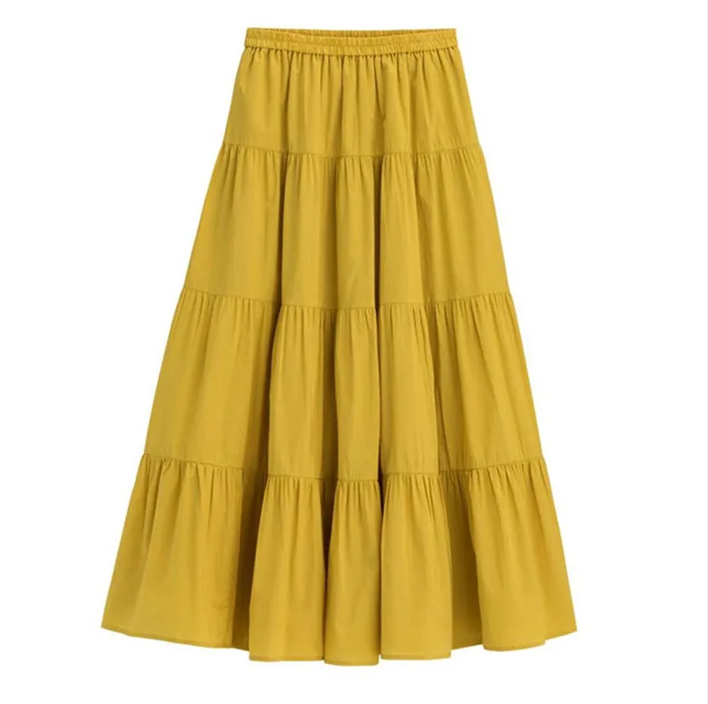 Женская юбка с оборками на весну-осень 2020 модные летние хлопковые льняные юбки