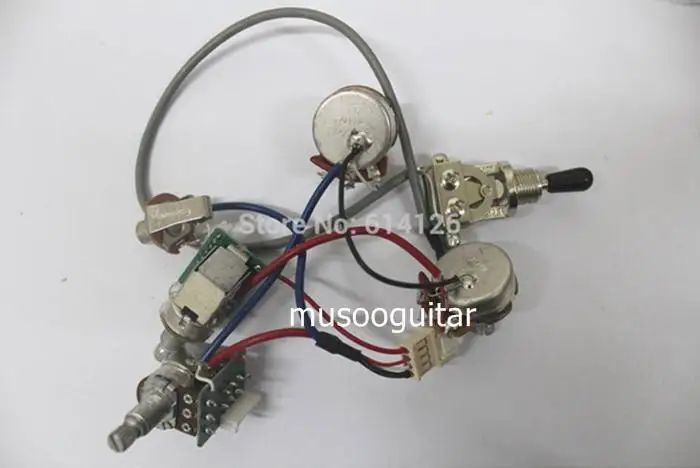 

Pro Wiring Harness Pots /w 3 Way Switches with push pull coil tap