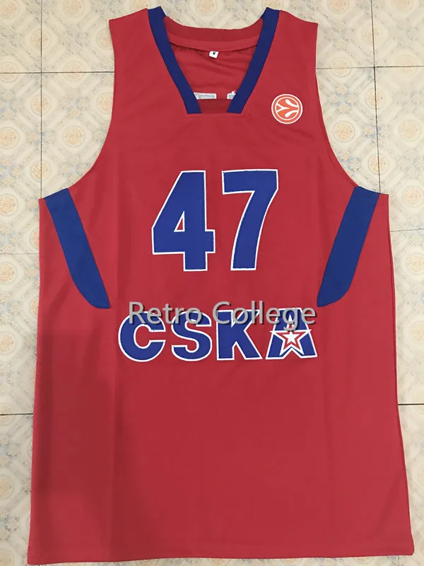 

red retro Throwback #47 Andrei Kirilenko CSKA MOSCO Rare Basketball Jersey Stitched Custom Any Number Name jerseys