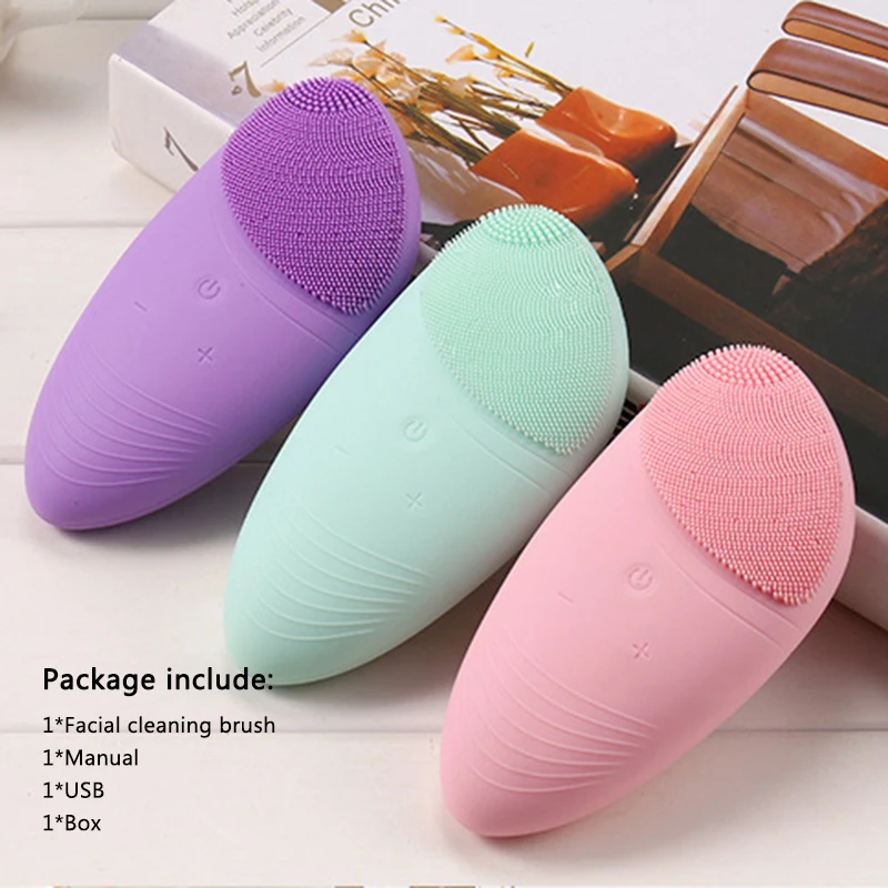 Щетка для чистки лица электрическая Силиконовая Водонепроницаемая мини машинка