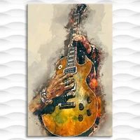 picture canvas printed painting electric guitar wall art poster for living room decor no frame
