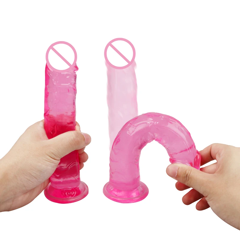 Сильная присоска игрушка дилдо для взрослых эротический мягкий Желейный